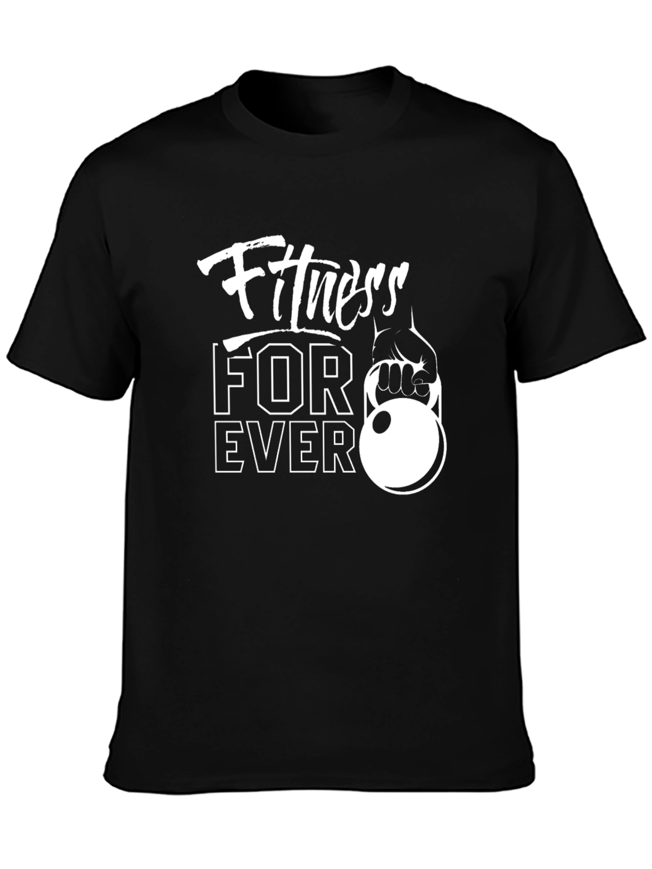 Fitness Forever Black Graphic T-Shirt