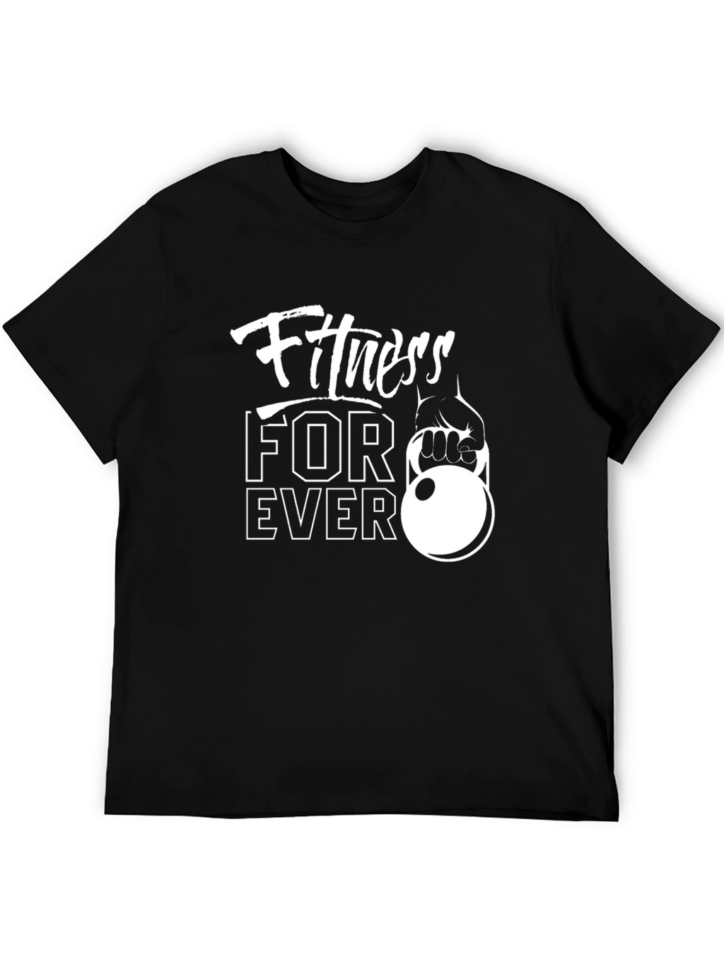 Fitness Forever Black Graphic T-Shirt
