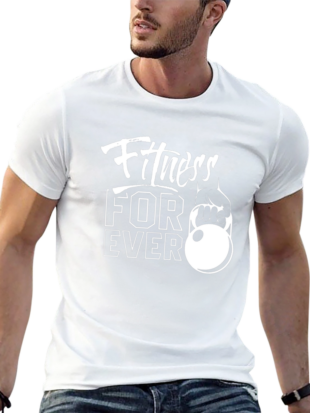 Fitness Forever Black Graphic T-Shirt