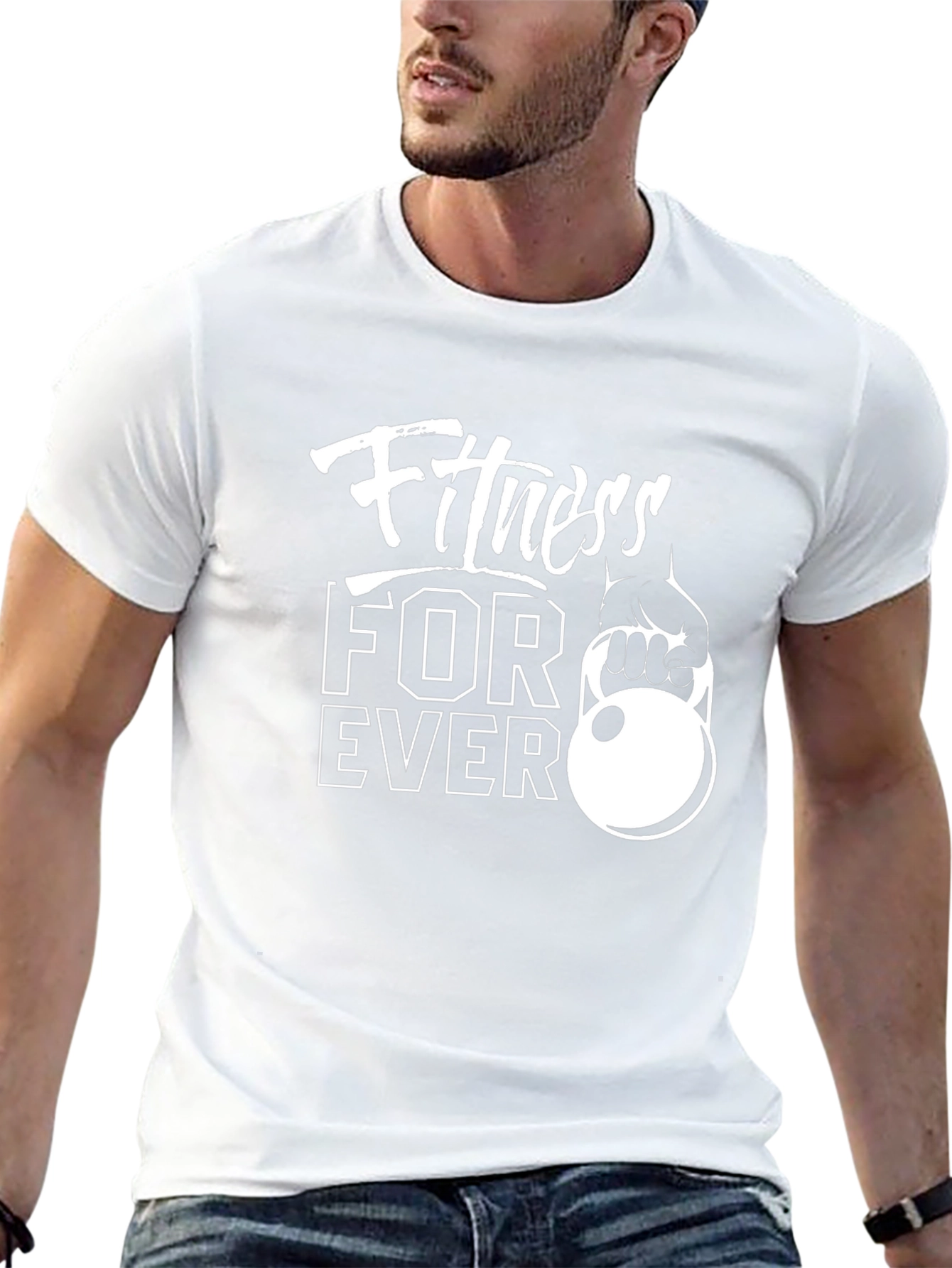 Fitness Forever Black Graphic T-Shirt