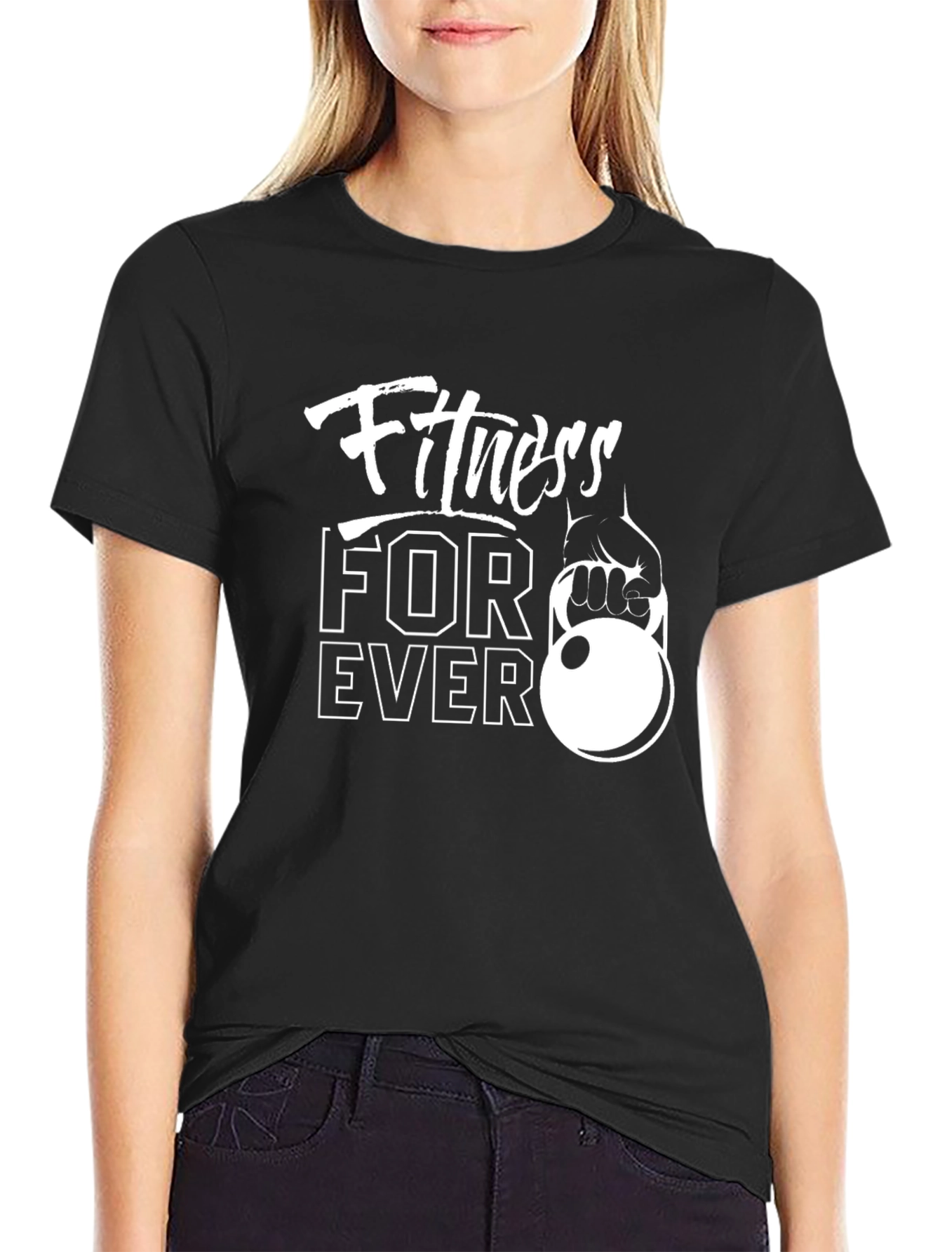 Fitness Forever Black Graphic T-Shirt