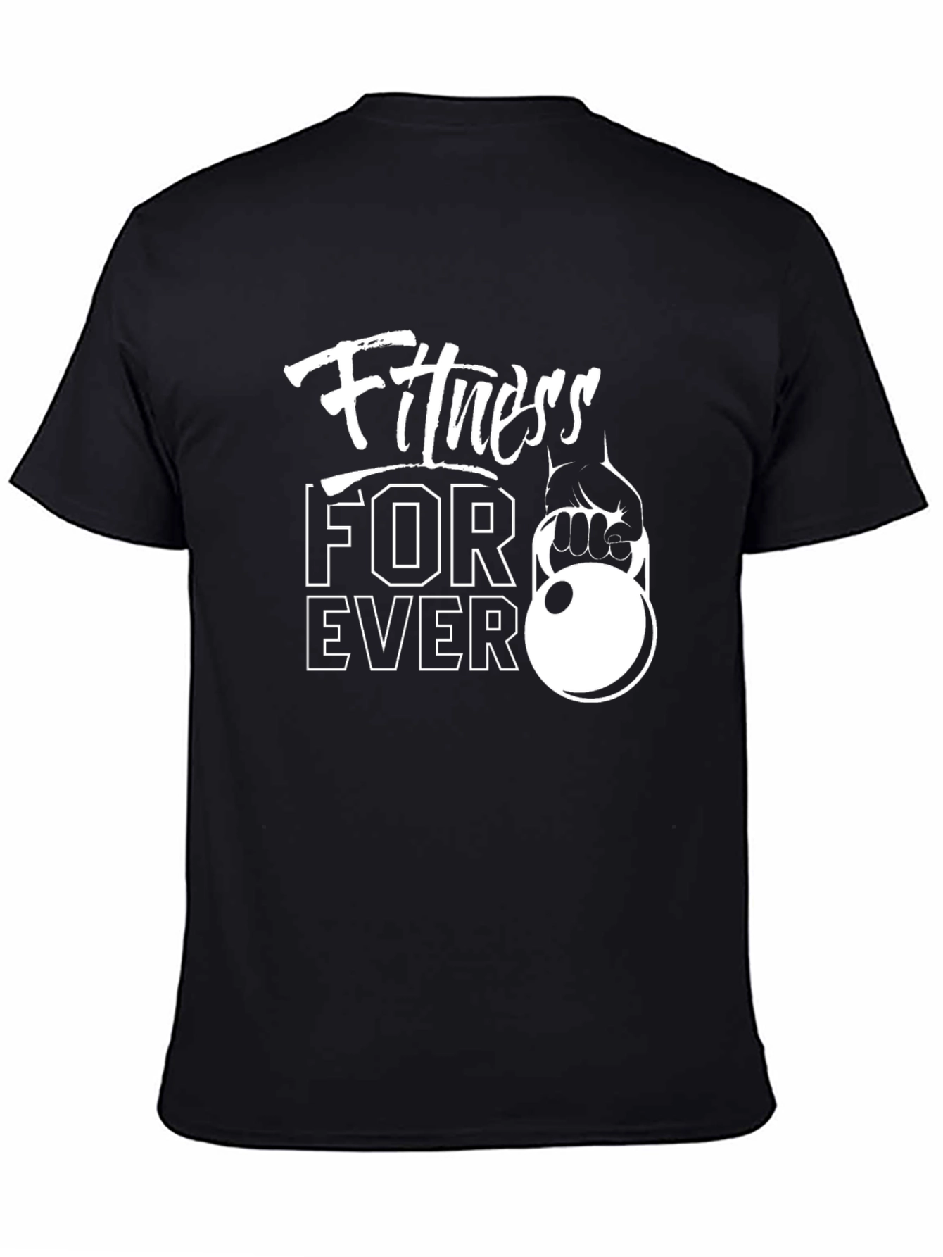 Fitness Forever Black Graphic T-Shirt