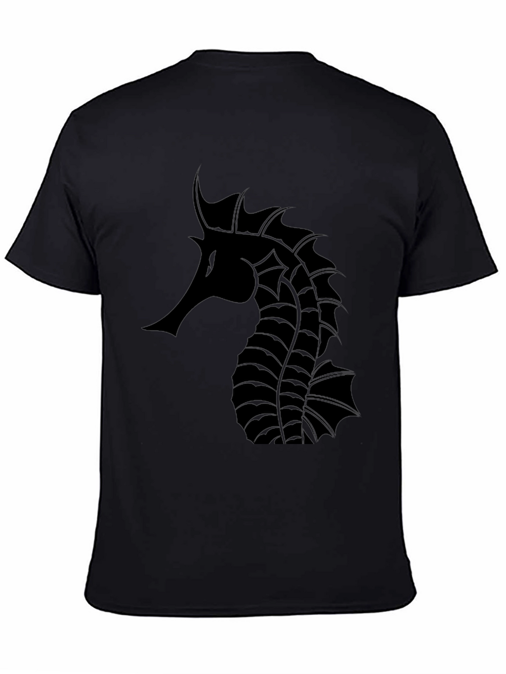 Black Seahorse Graphic Tee - Stylish & Unique