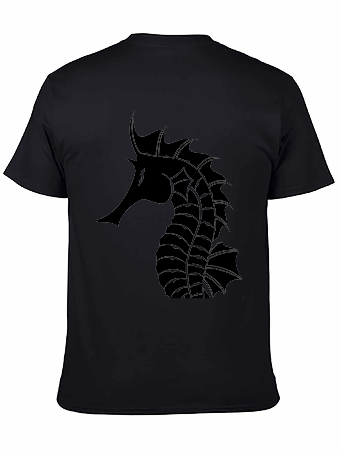 Black Seahorse Graphic Tee - Stylish & Unique