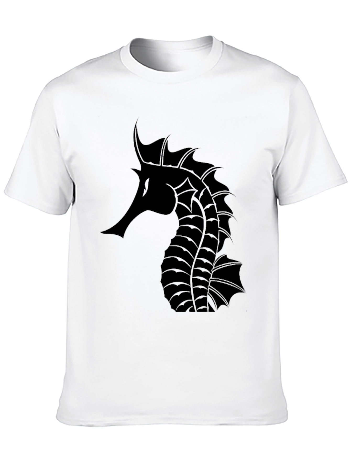 Black Seahorse Graphic Tee - Stylish & Unique