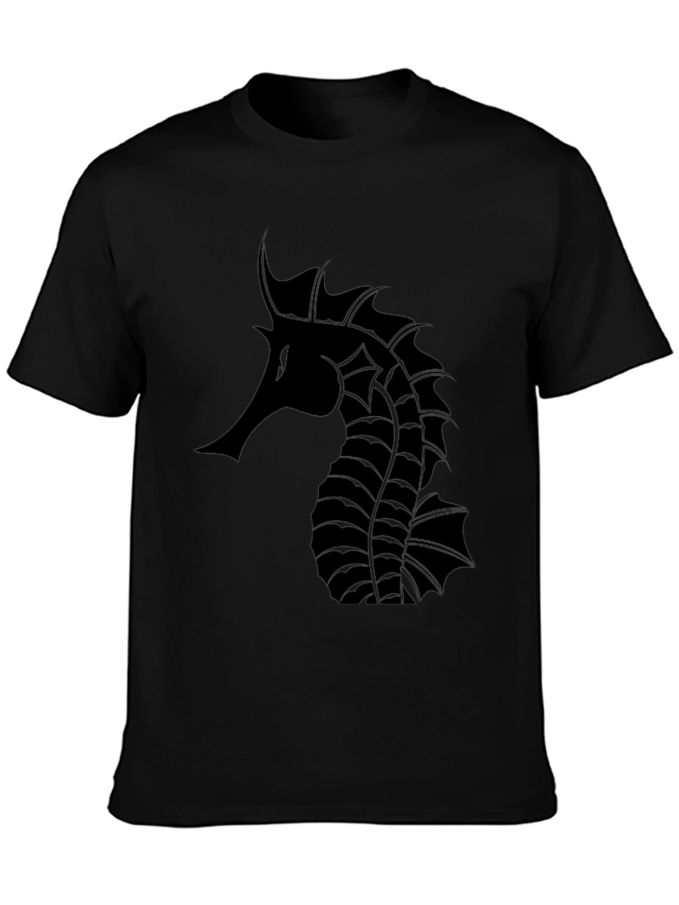 Black Seahorse Graphic Tee - Stylish & Unique
