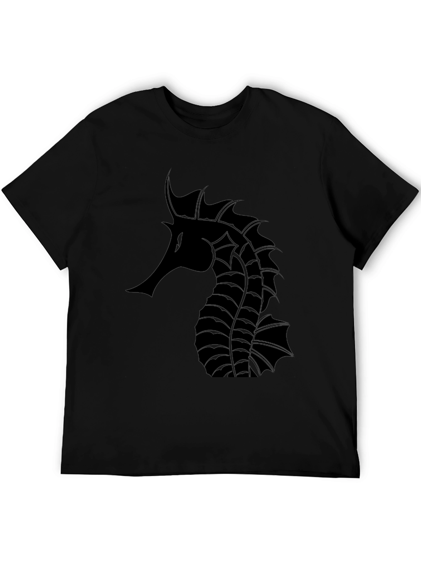 Black Seahorse Graphic Tee - Stylish & Unique
