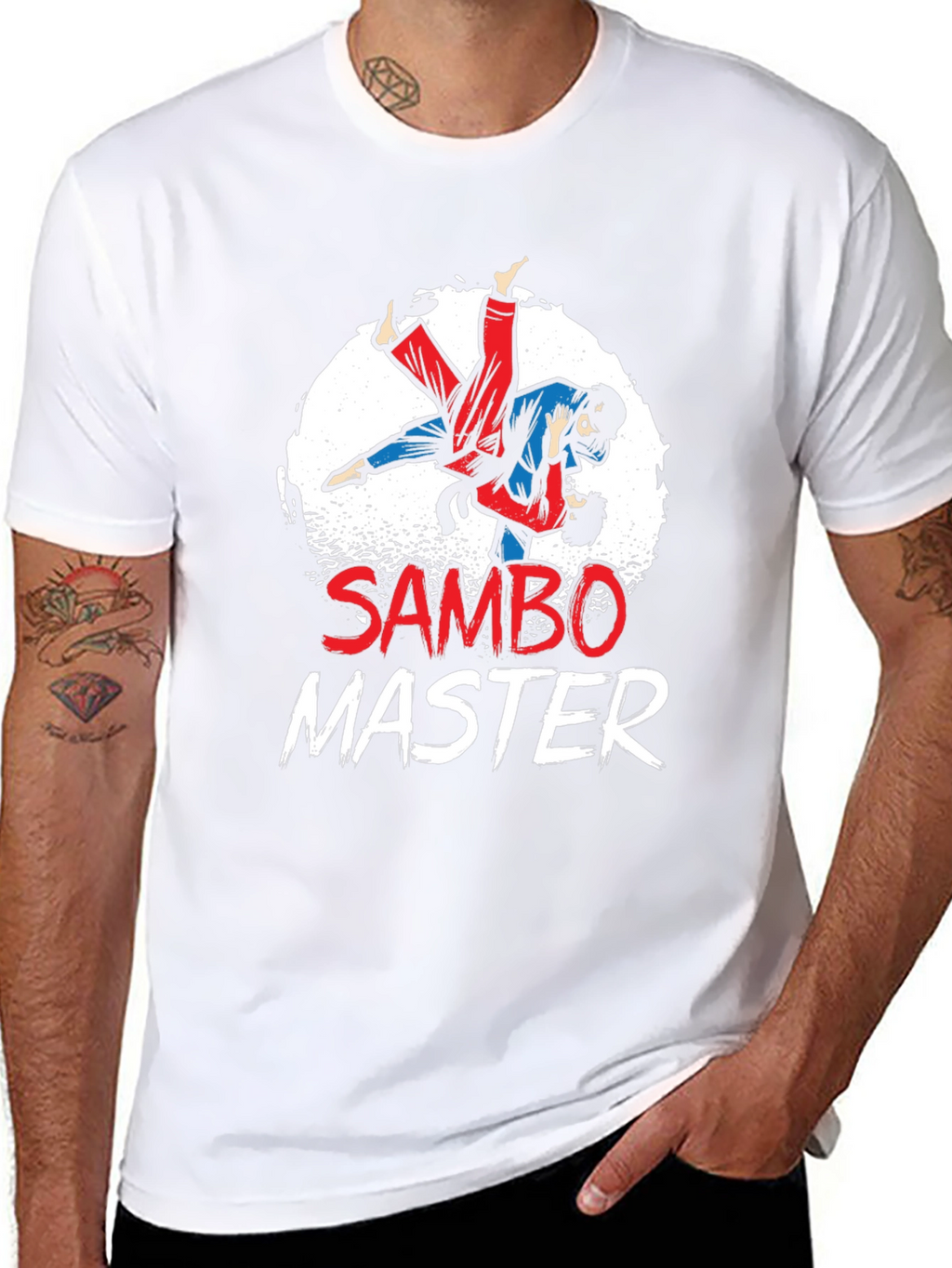 Sambo Master T-Shirt Black Cotton Martial Arts