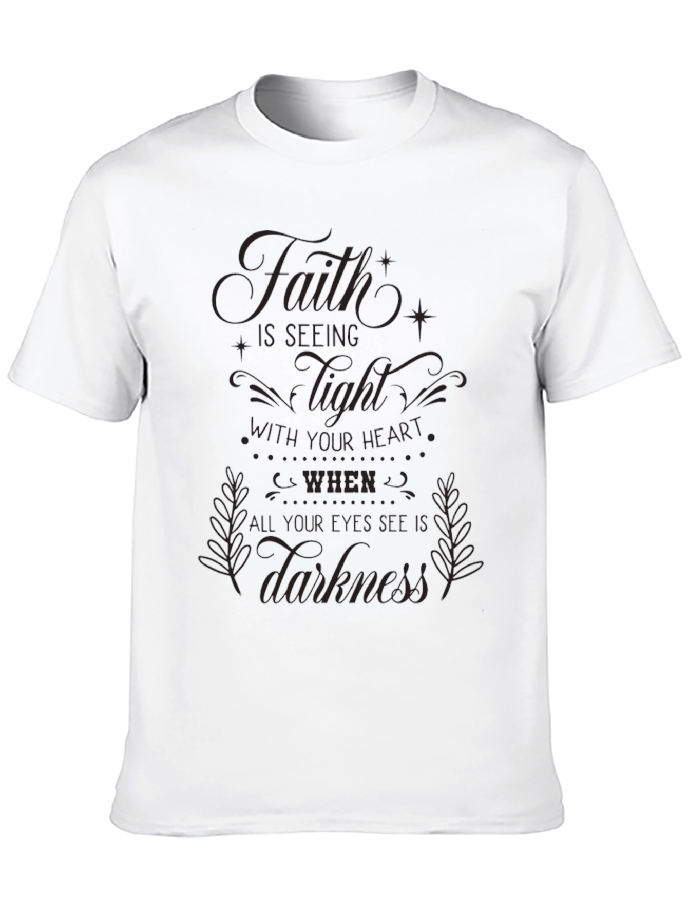Faith is Seeing Light Graphic Black Tee