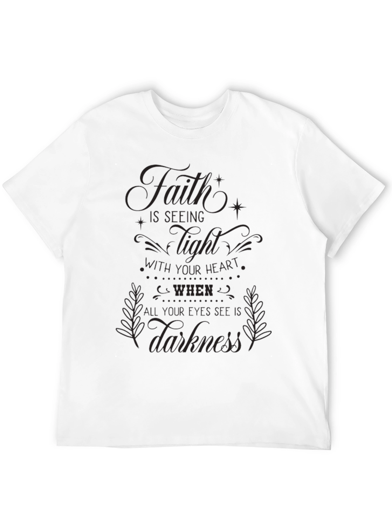 Faith is Seeing Light Graphic Black Tee