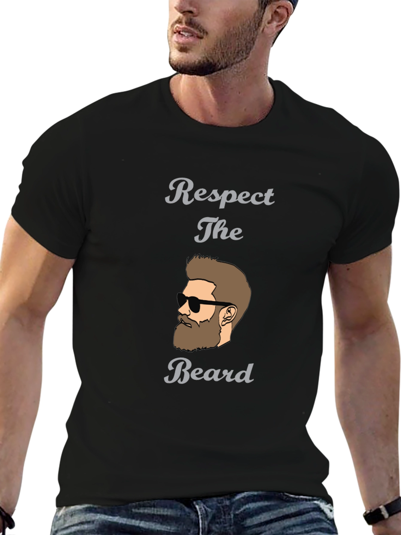 Respect The Beard Graphic Tee - Stylish Mens Shirt