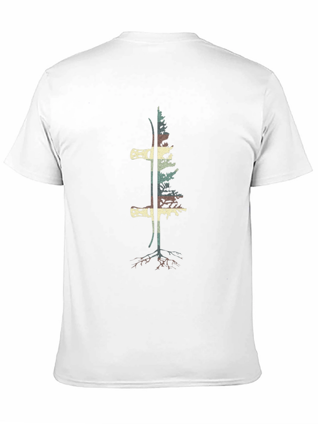 Ski & Tree Graphic Tee - Black Cotton Blend