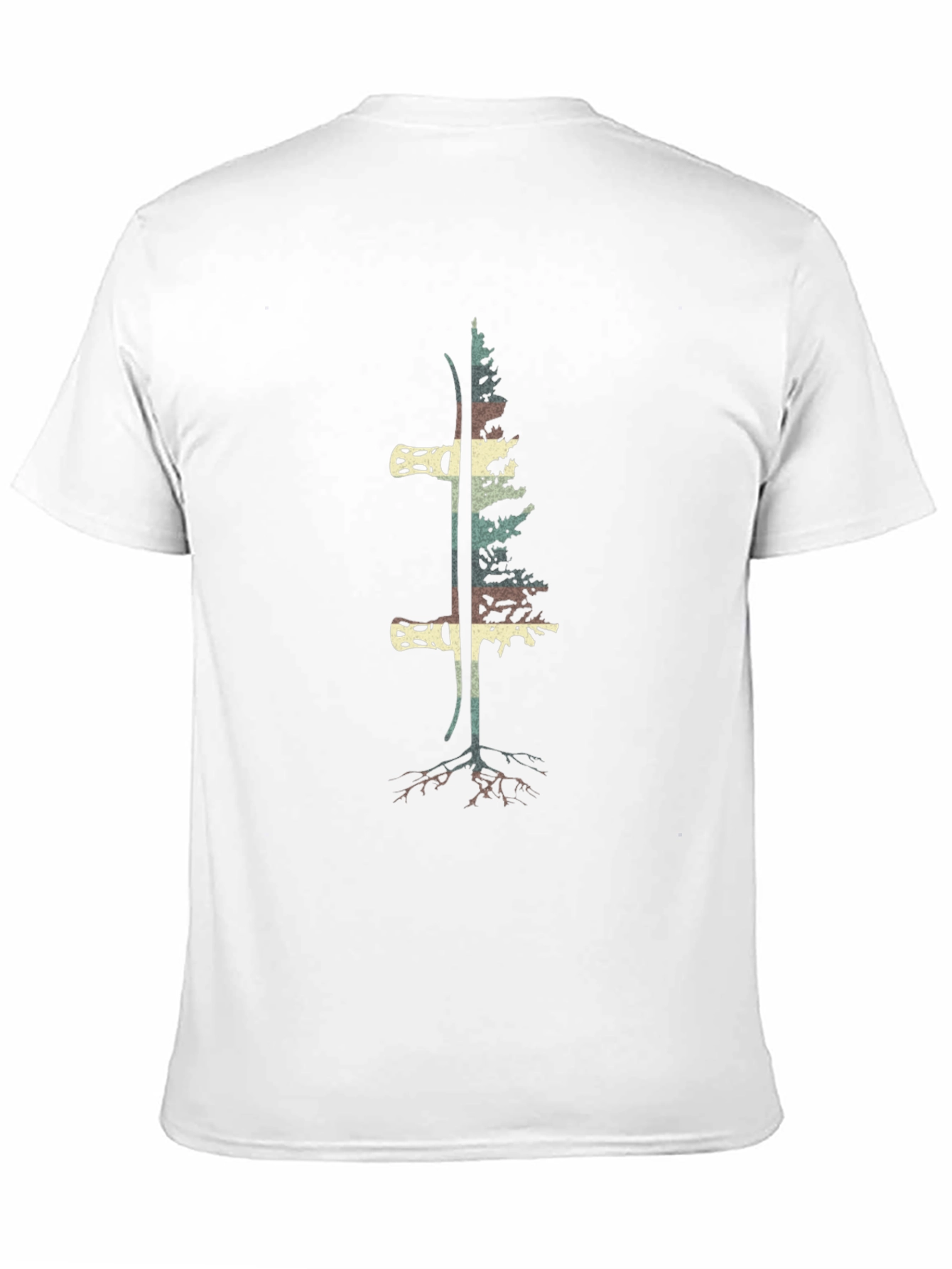 Ski & Tree Graphic Tee - Black Cotton Blend