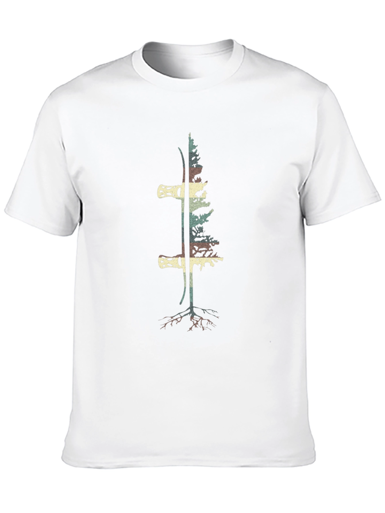 Ski & Tree Graphic Tee - Black Cotton Blend