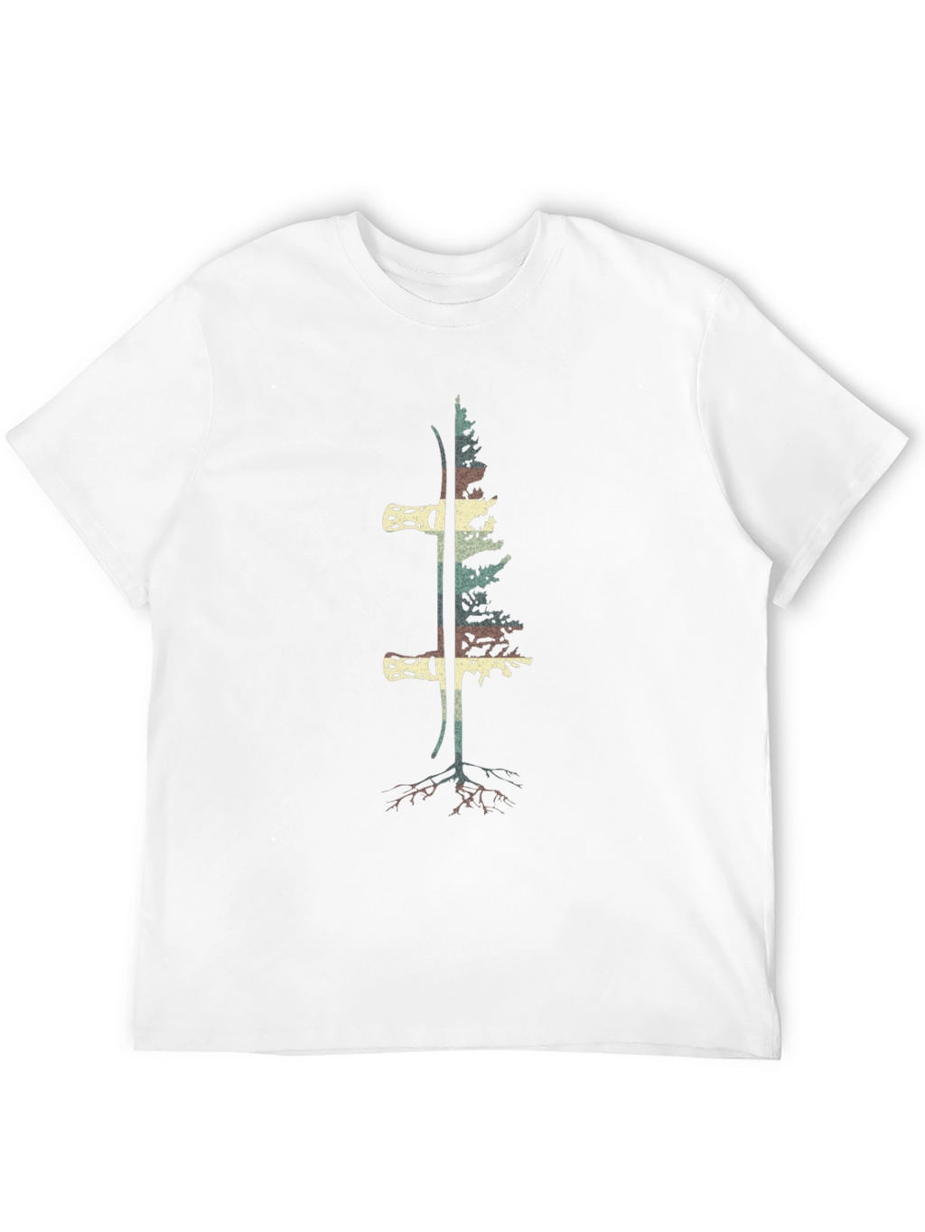 Ski & Tree Graphic Tee - Black Cotton Blend