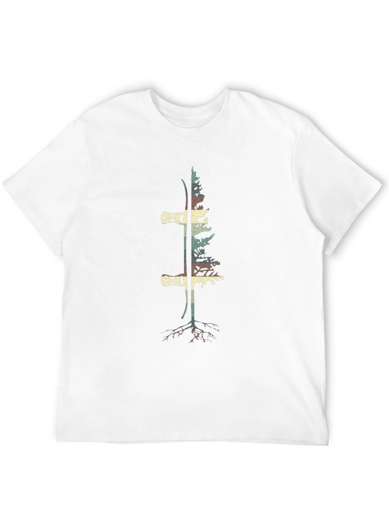 Ski & Tree Graphic Tee - Black Cotton Blend