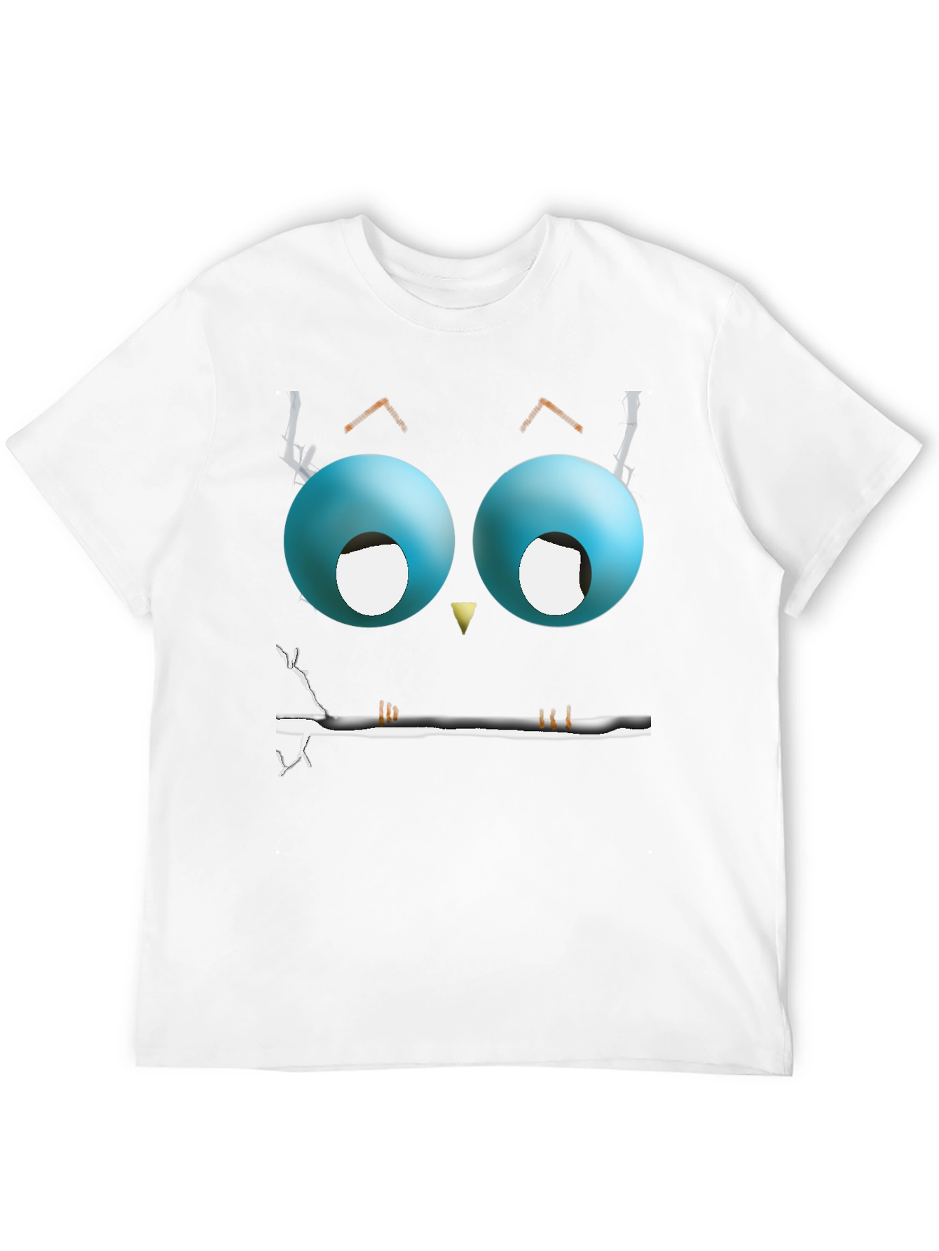 Cartoon Owl Eyes T-Shirt - Mens Black Graphic Tee