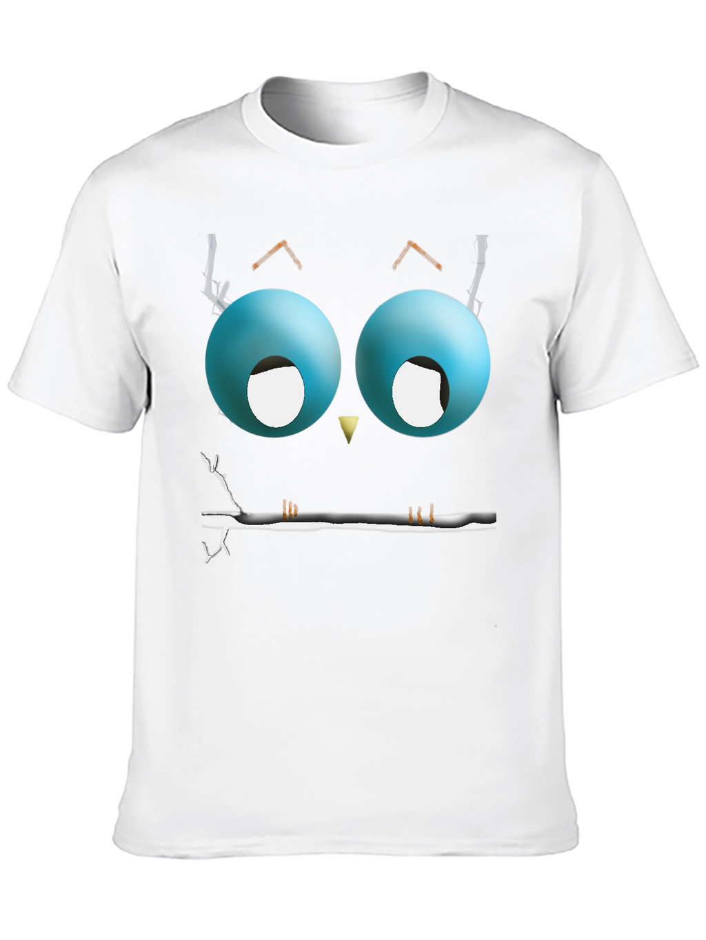 Cartoon Owl Eyes T-Shirt - Mens Black Graphic Tee