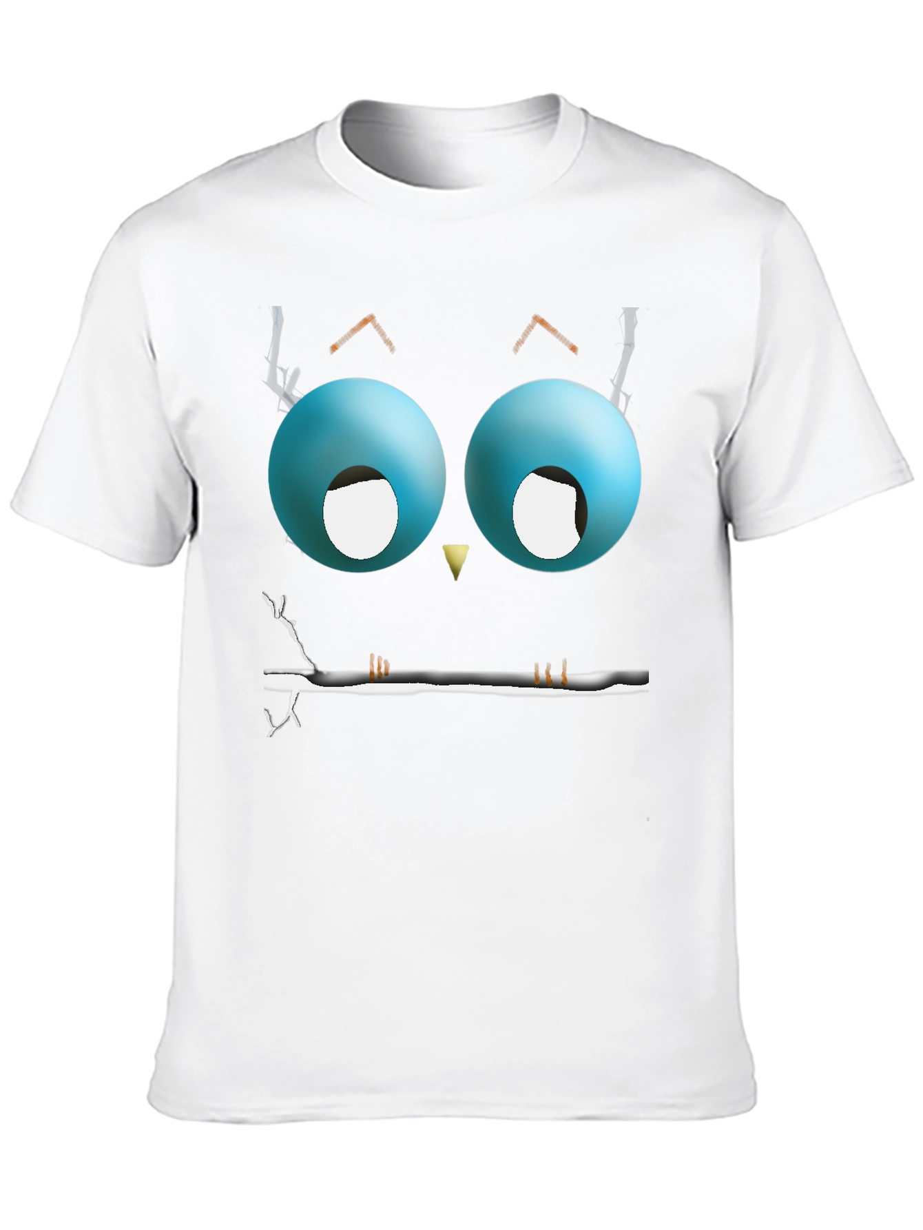 Cartoon Owl Eyes T-Shirt - Mens Black Graphic Tee