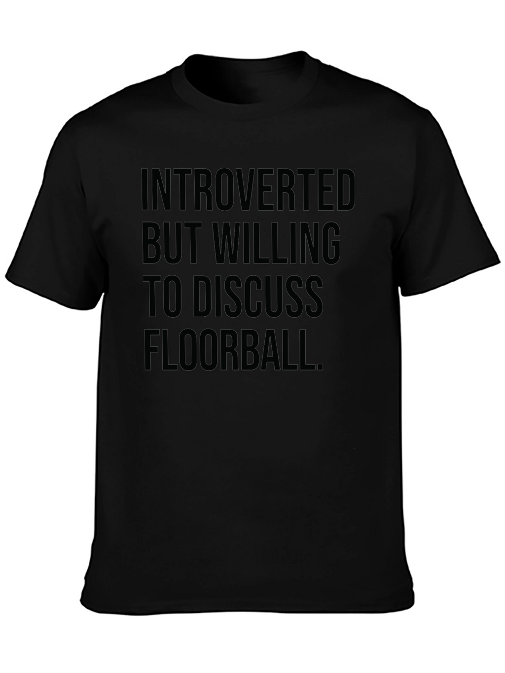Introverted Floorball T-Shirt - Black Cotton Tee