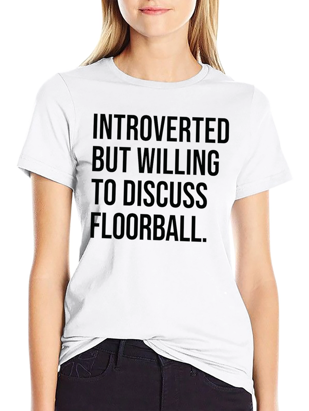 Introverted Floorball T-Shirt - Black Cotton Tee