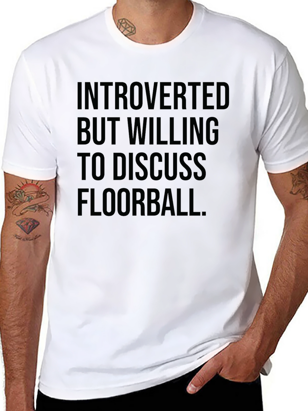 Introverted Floorball T-Shirt - Black Cotton Tee