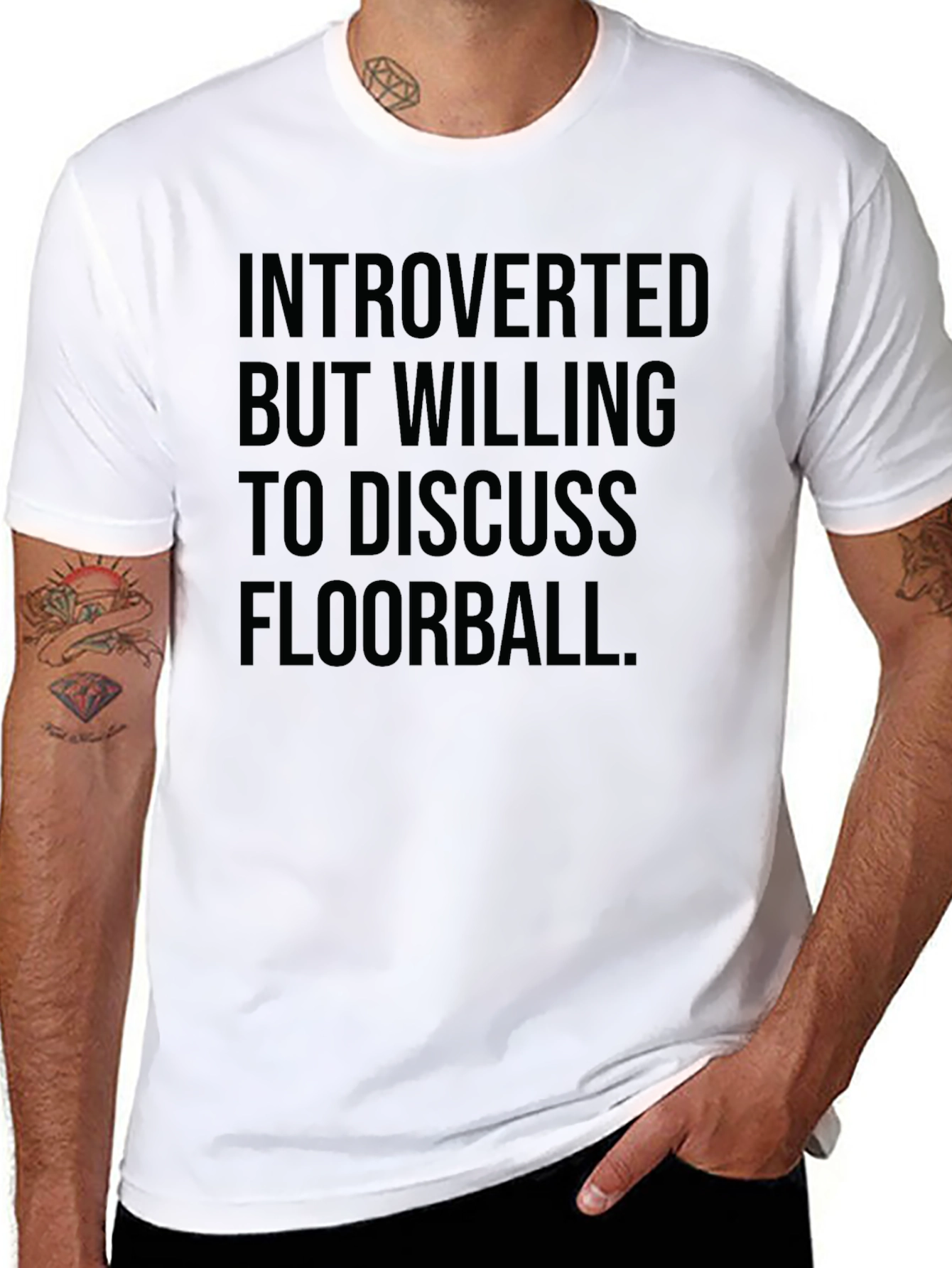 Introverted Floorball T-Shirt - Black Cotton Tee