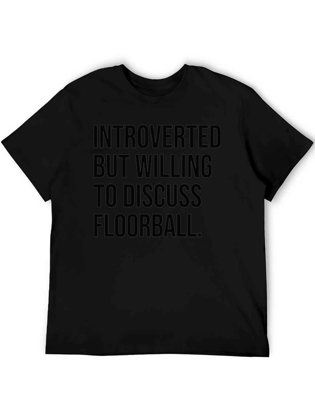 Introverted Floorball T-Shirt - Black Cotton Tee