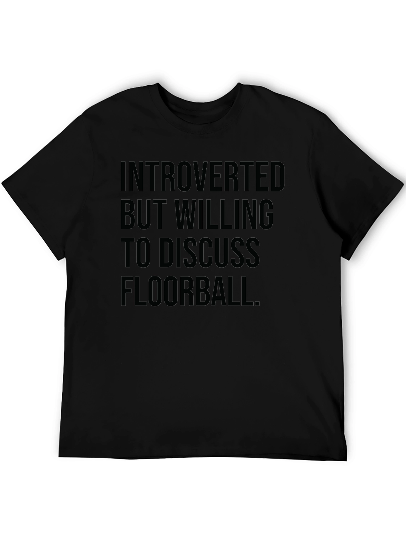Introverted Floorball T-Shirt - Black Cotton Tee