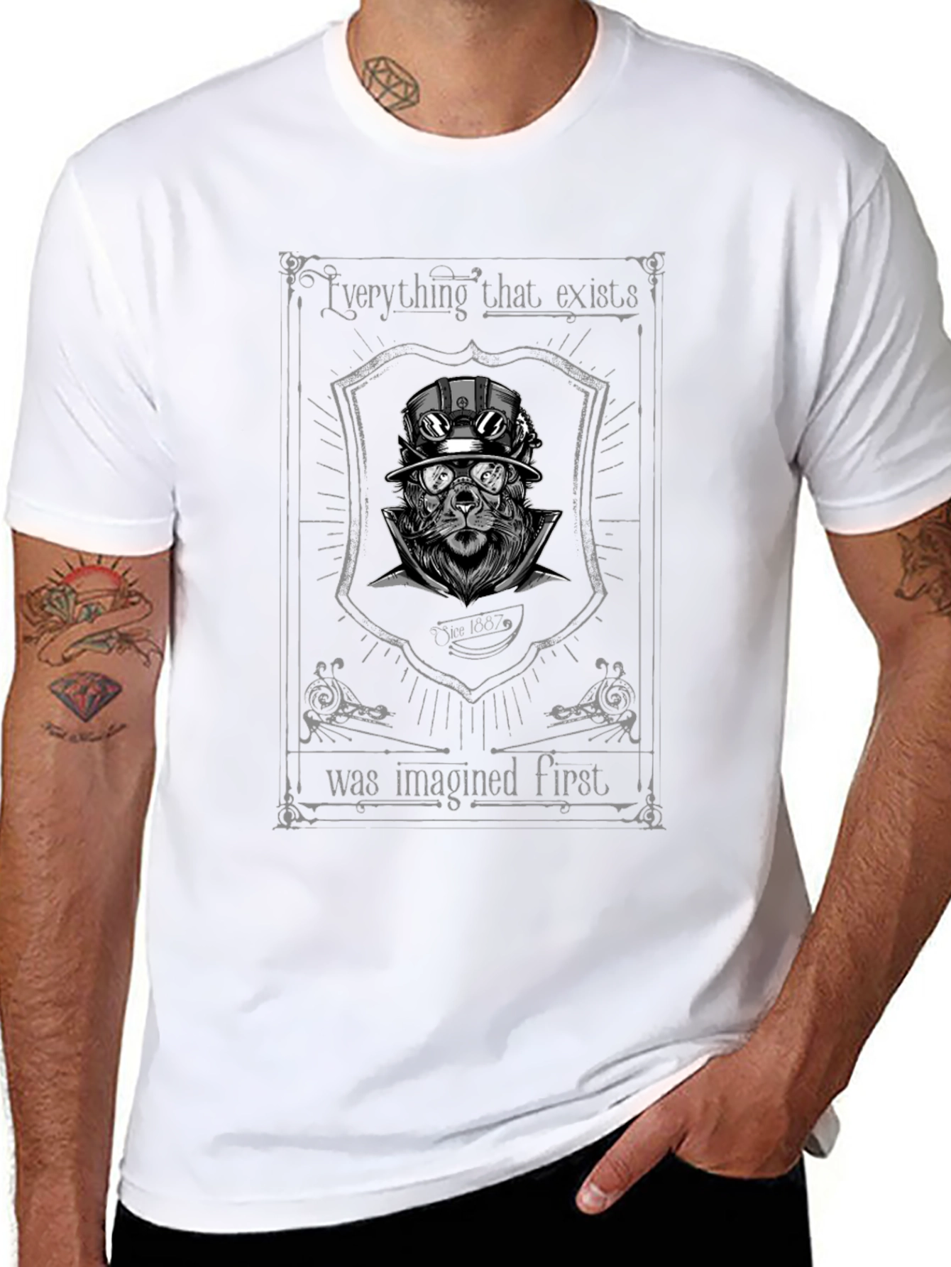 Steampunk Lion Graphic T-Shirt