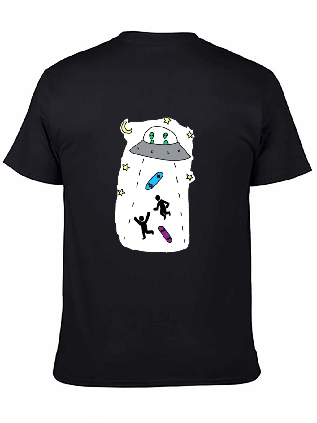 UFO Abduction Graphic Tee - Skateboarding Aliens T-Shirt