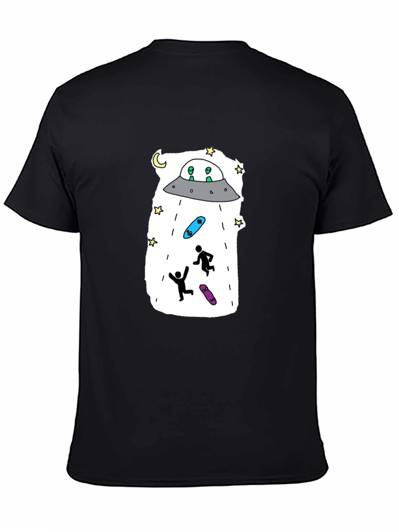 UFO Abduction Graphic Tee - Skateboarding Aliens T-Shirt
