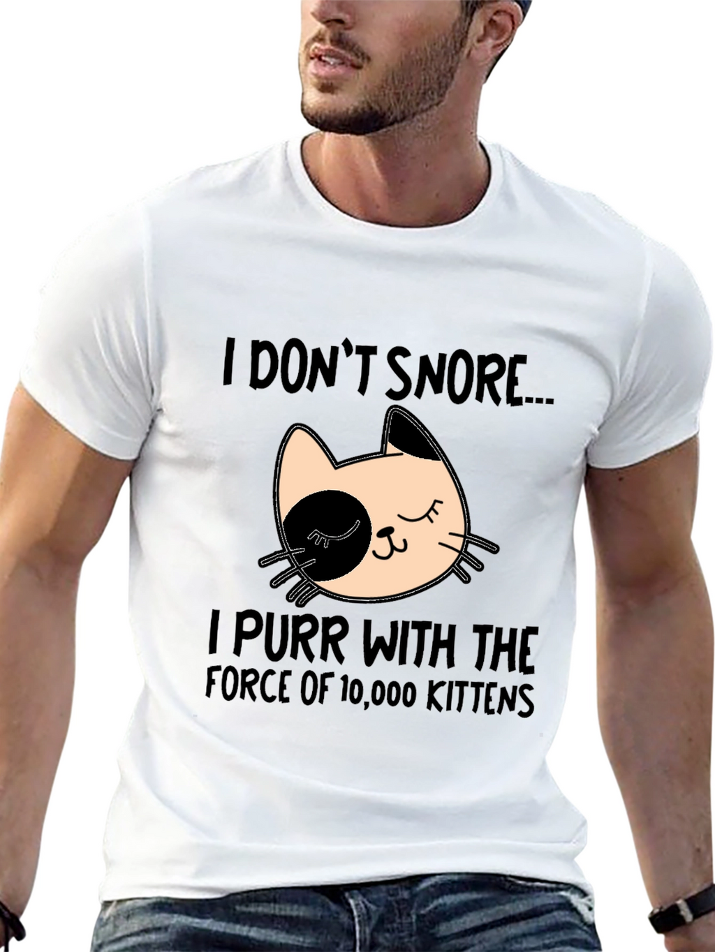 Funny Cat Purr T-Shirt - I Dont Snore