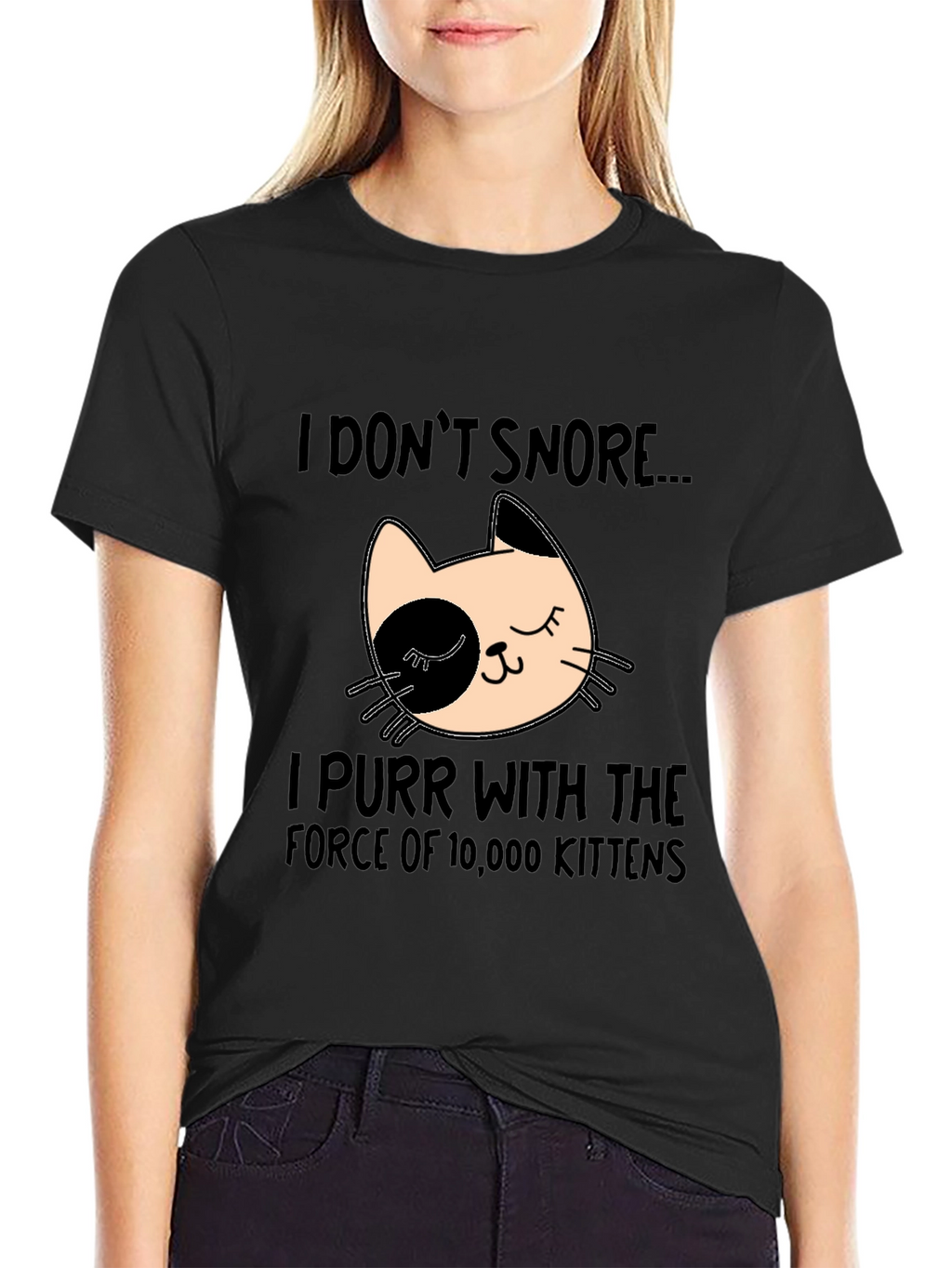 Funny Cat Purr T-Shirt - I Dont Snore