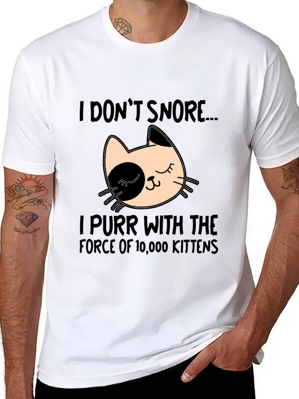 Funny Cat Purr T-Shirt - I Dont Snore