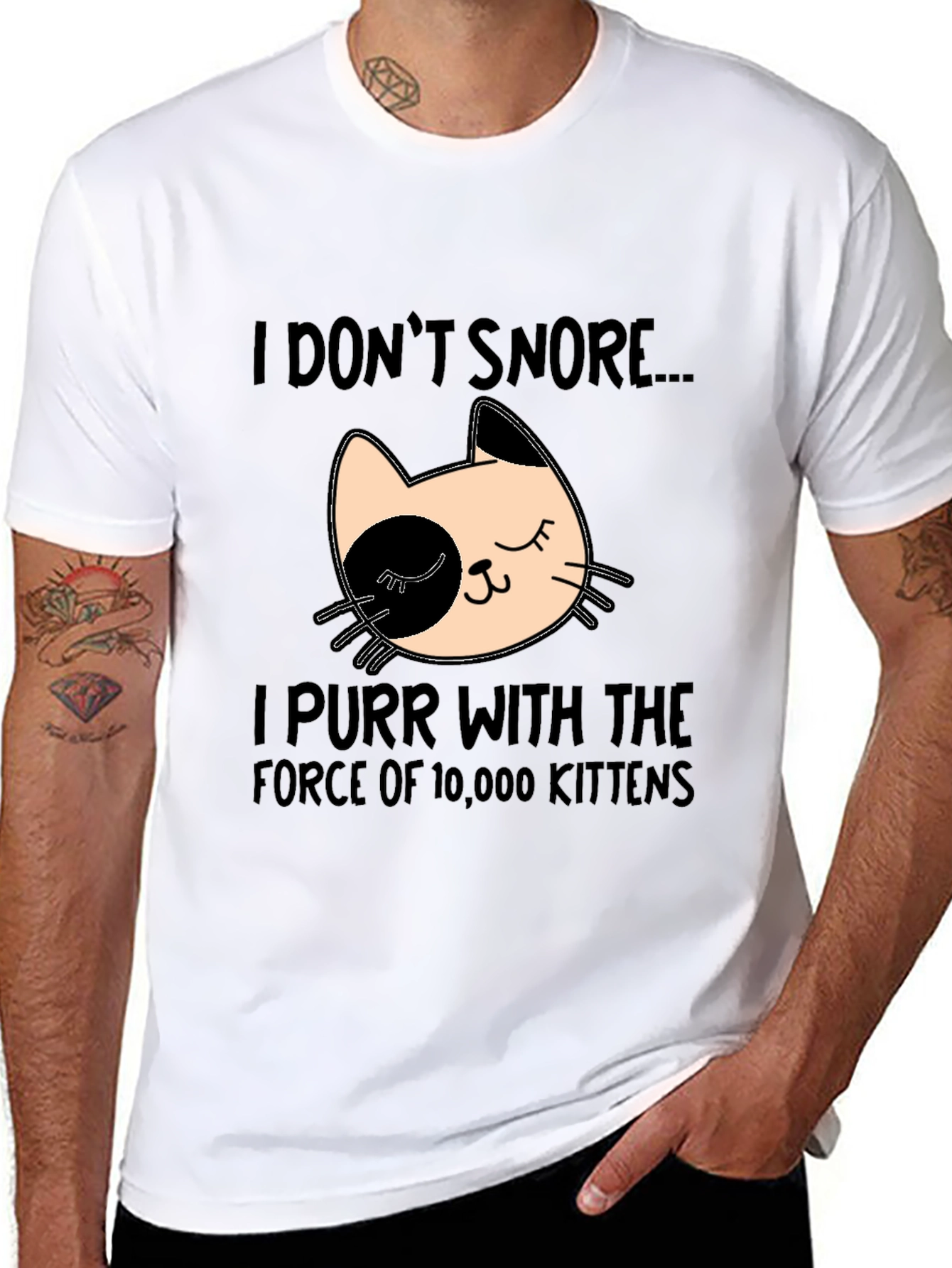 Funny Cat Purr T-Shirt - I Dont Snore