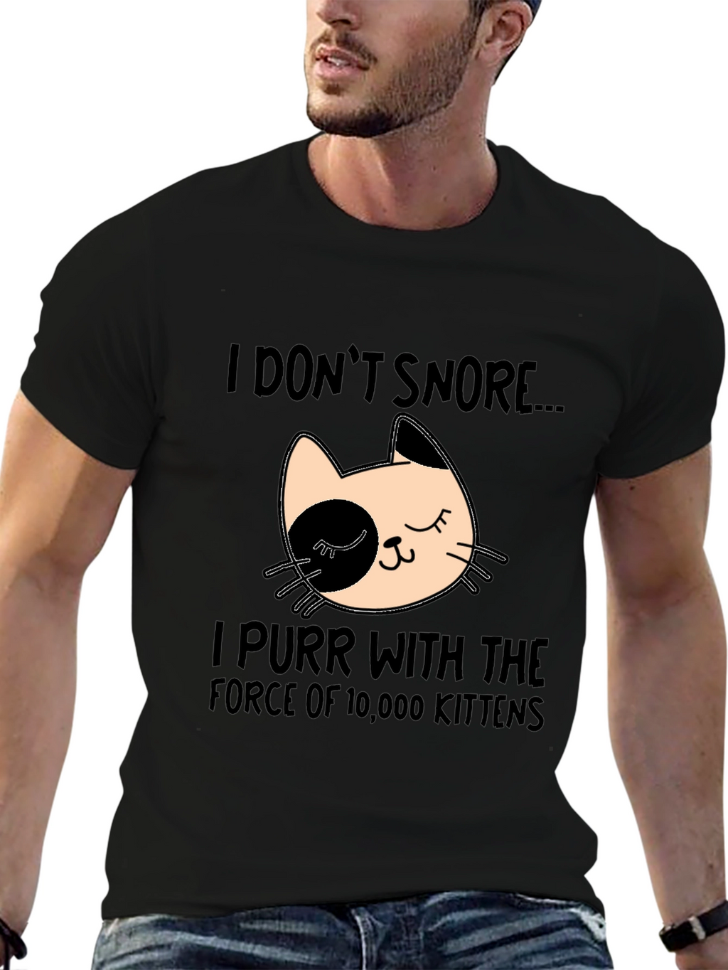 Funny Cat Purr T-Shirt - I Dont Snore