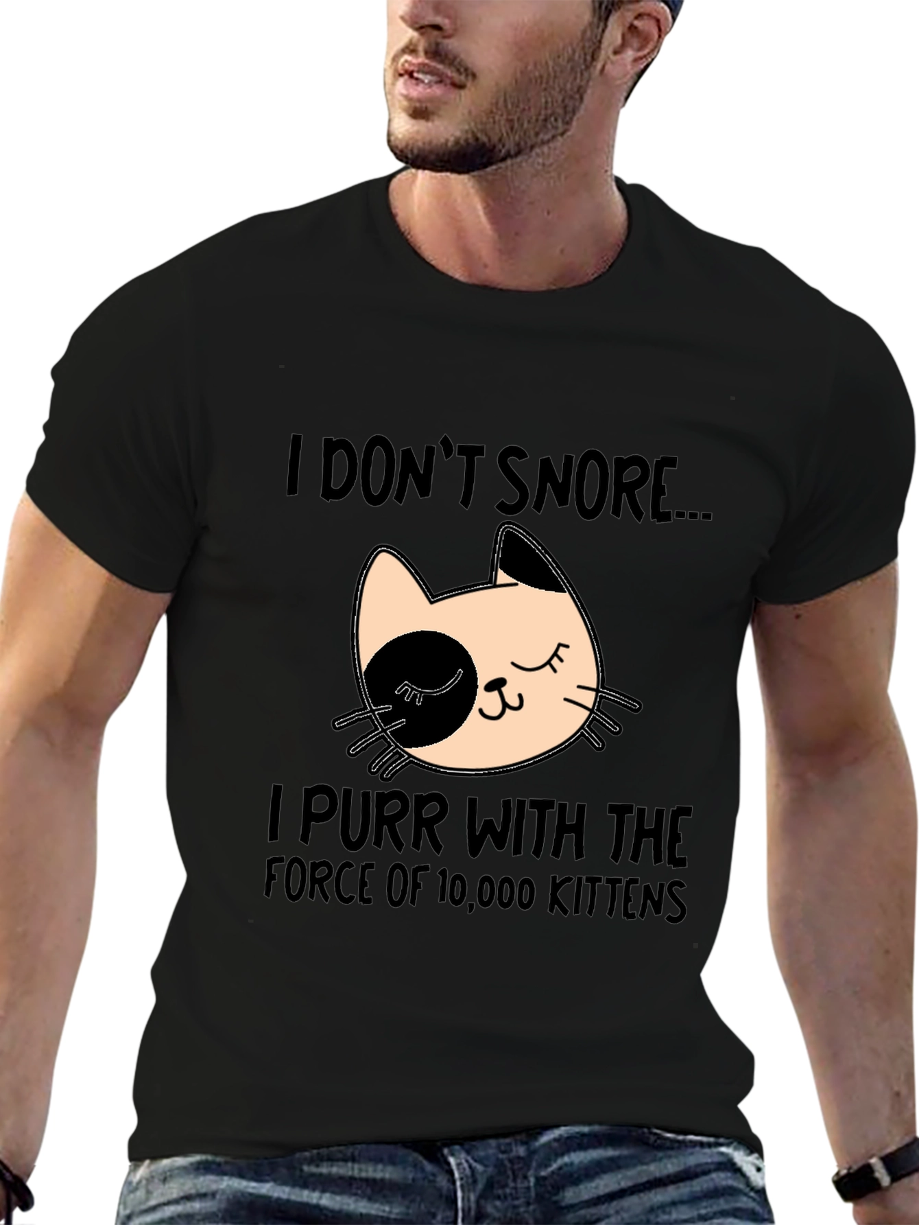 Funny Cat Purr T-Shirt - I Dont Snore