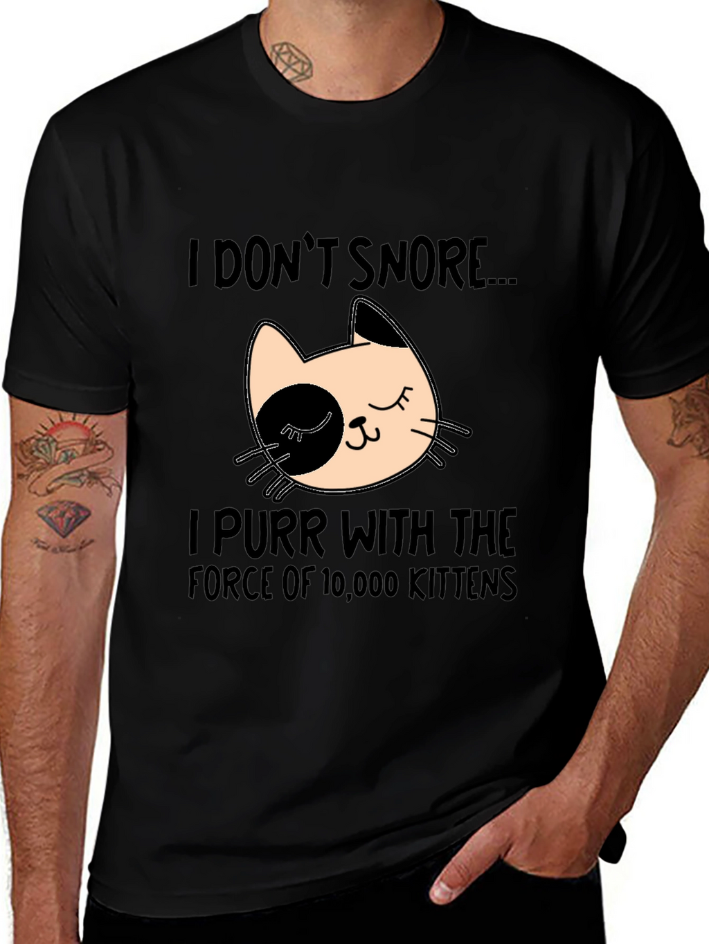 Funny Cat Purr T-Shirt - I Dont Snore