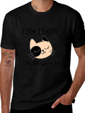 Funny Cat Purr T-Shirt - I Dont Snore