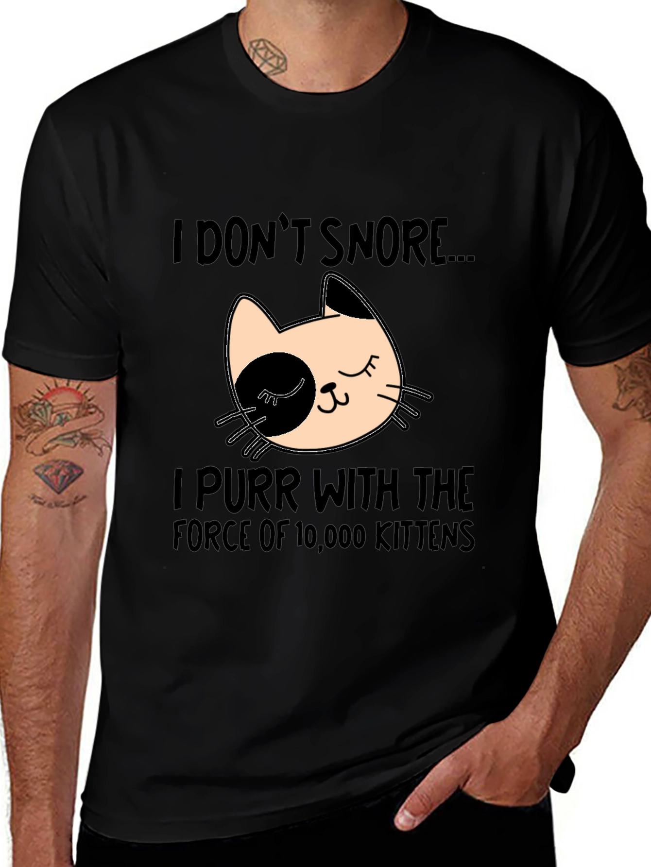 Funny Cat Purr T-Shirt - I Dont Snore
