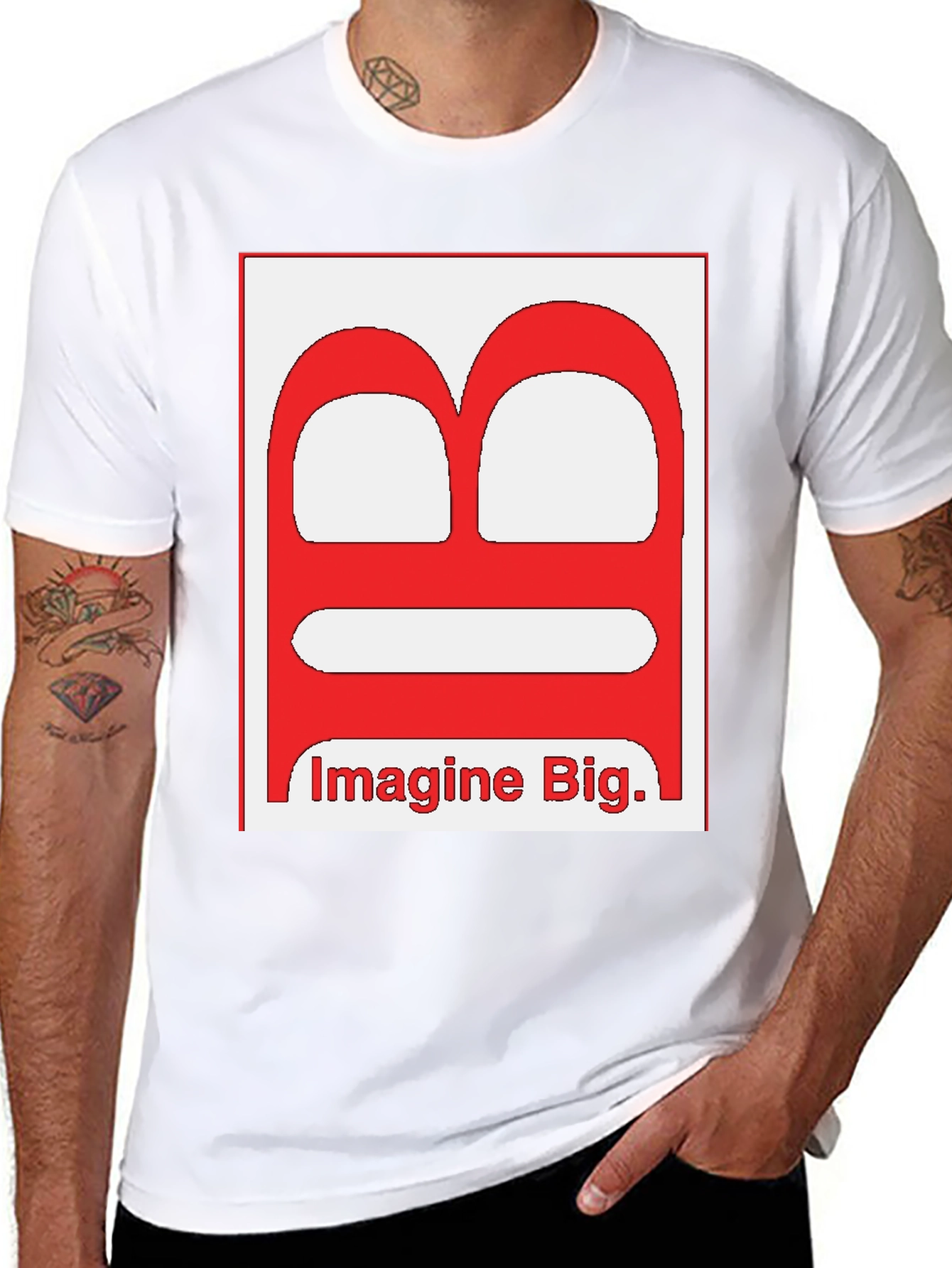 Imagine Big Letter Graphic Black T-Shirt