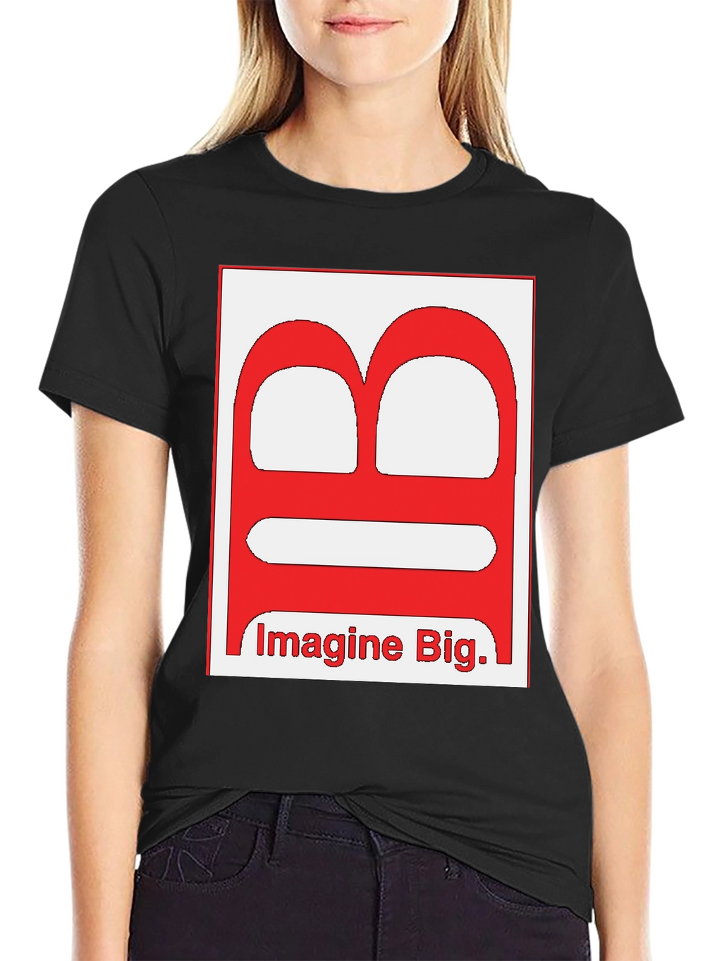 Imagine Big Letter Graphic Black T-Shirt