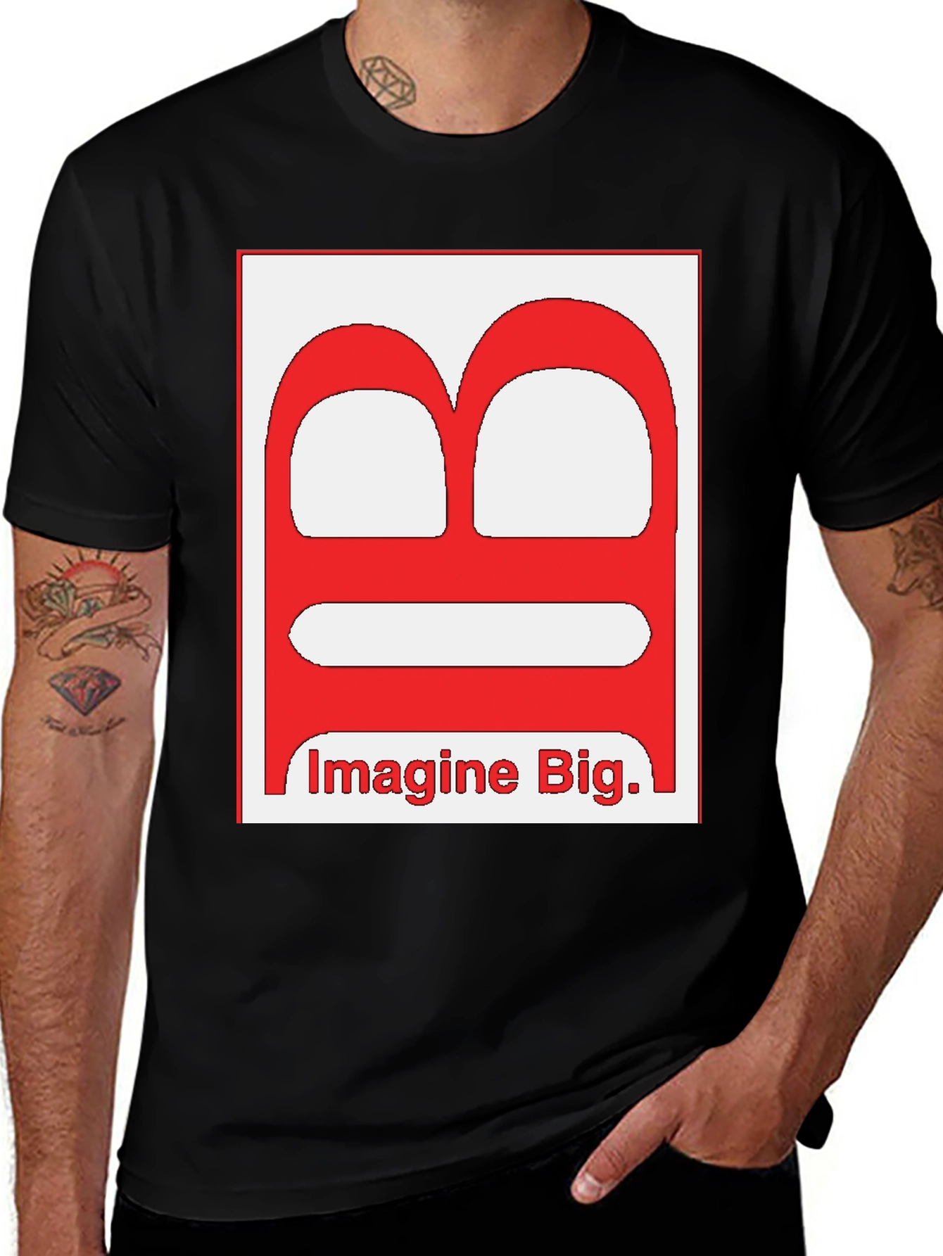 Imagine Big Letter Graphic Black T-Shirt