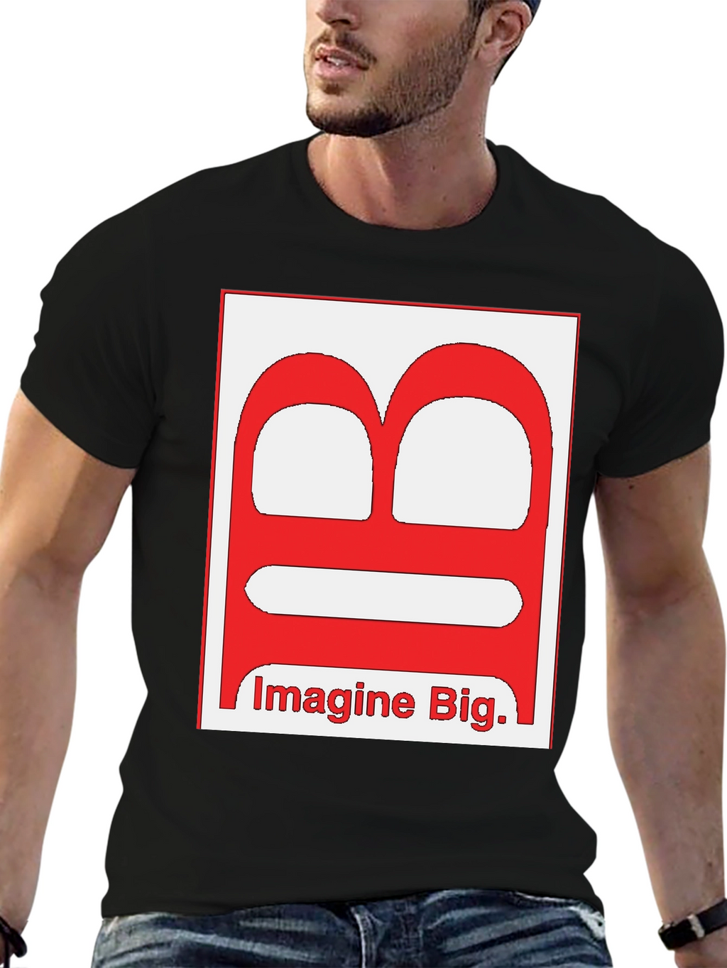 Imagine Big Letter Graphic Black T-Shirt
