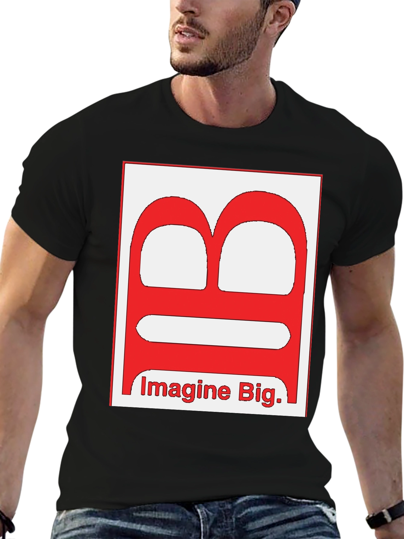 Imagine Big Letter Graphic Black T-Shirt
