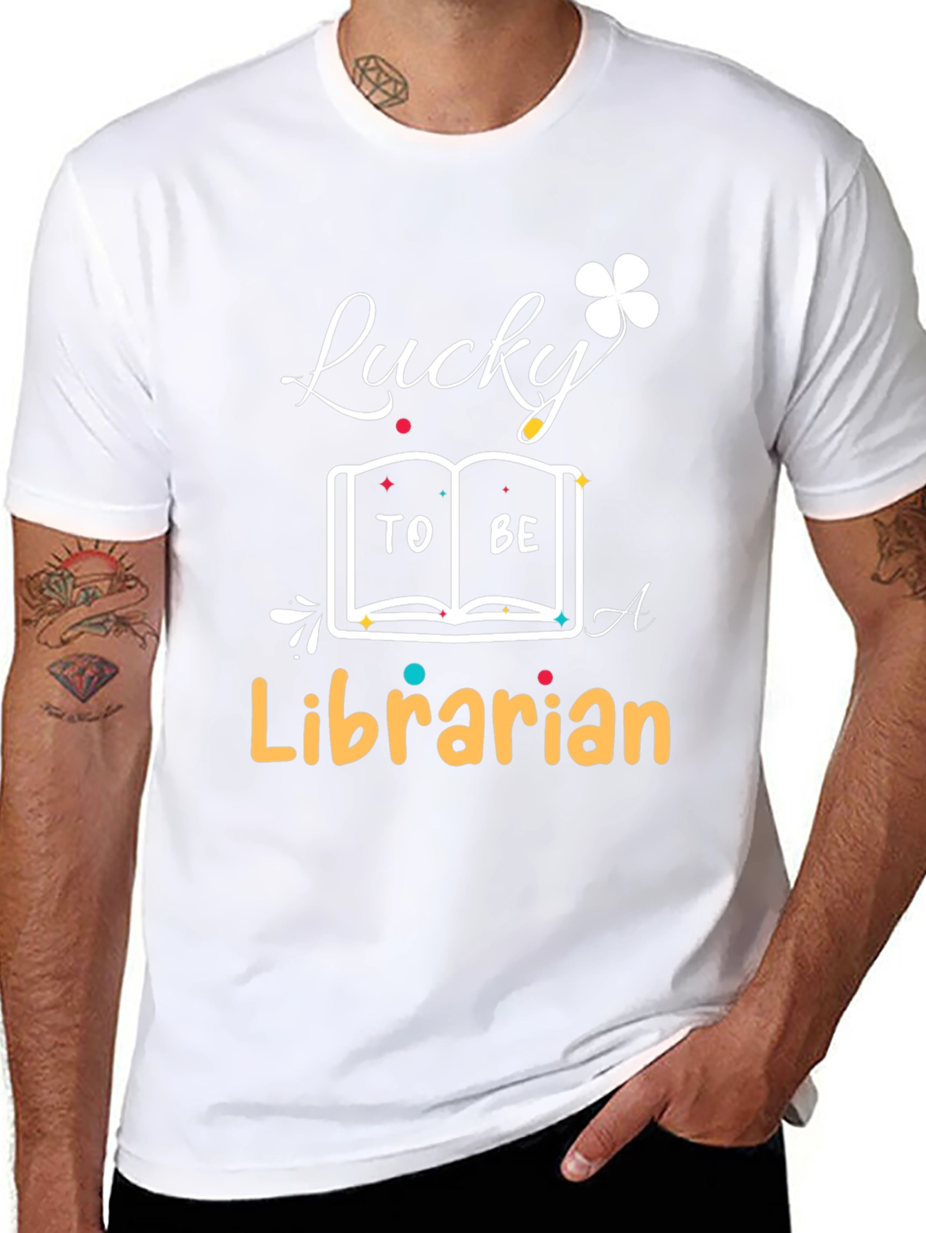 Lucky Librarian T-Shirt - Book Lover Tee