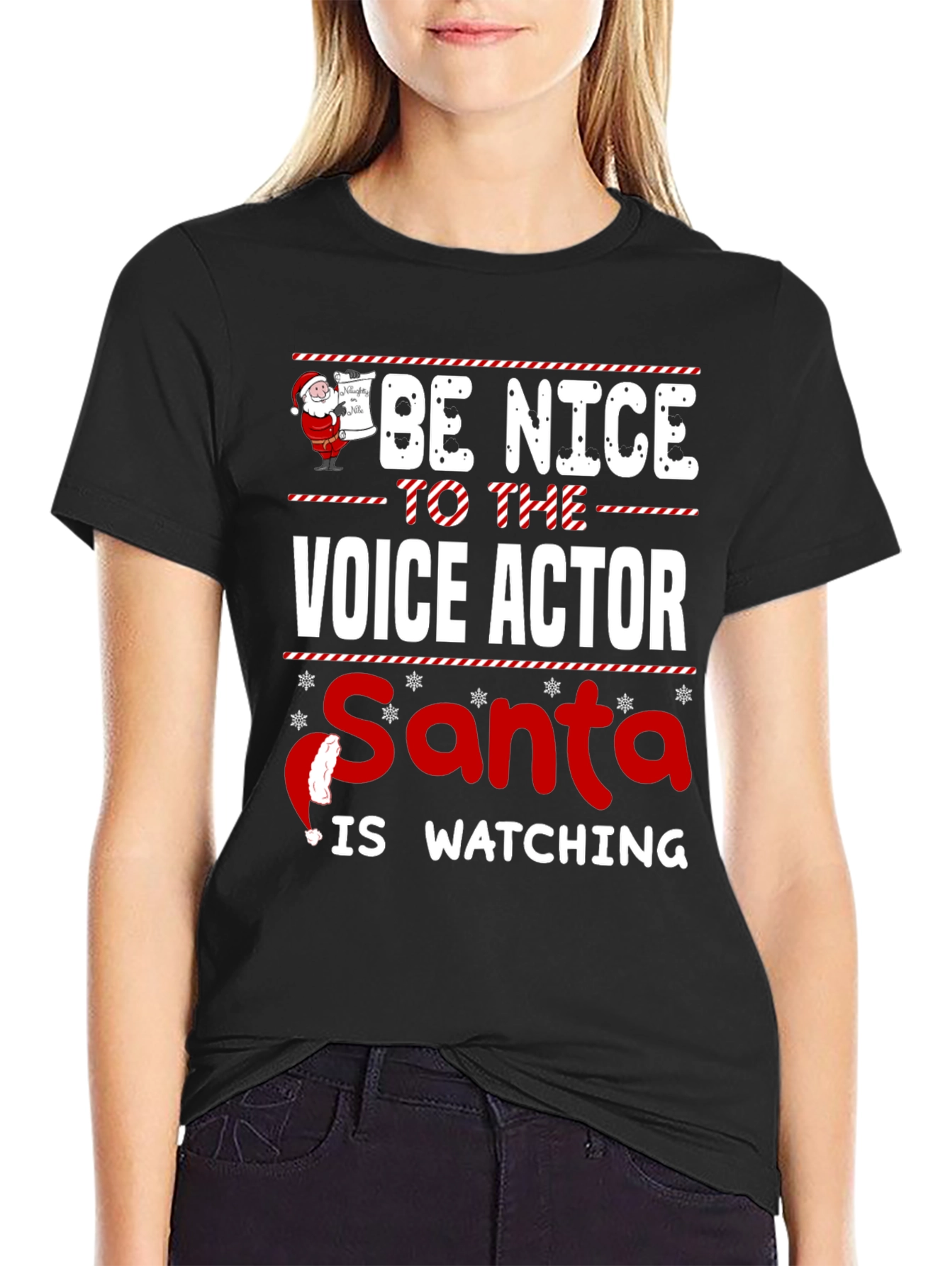 Be Nice to The Voice Actor Christmas T-Shirt