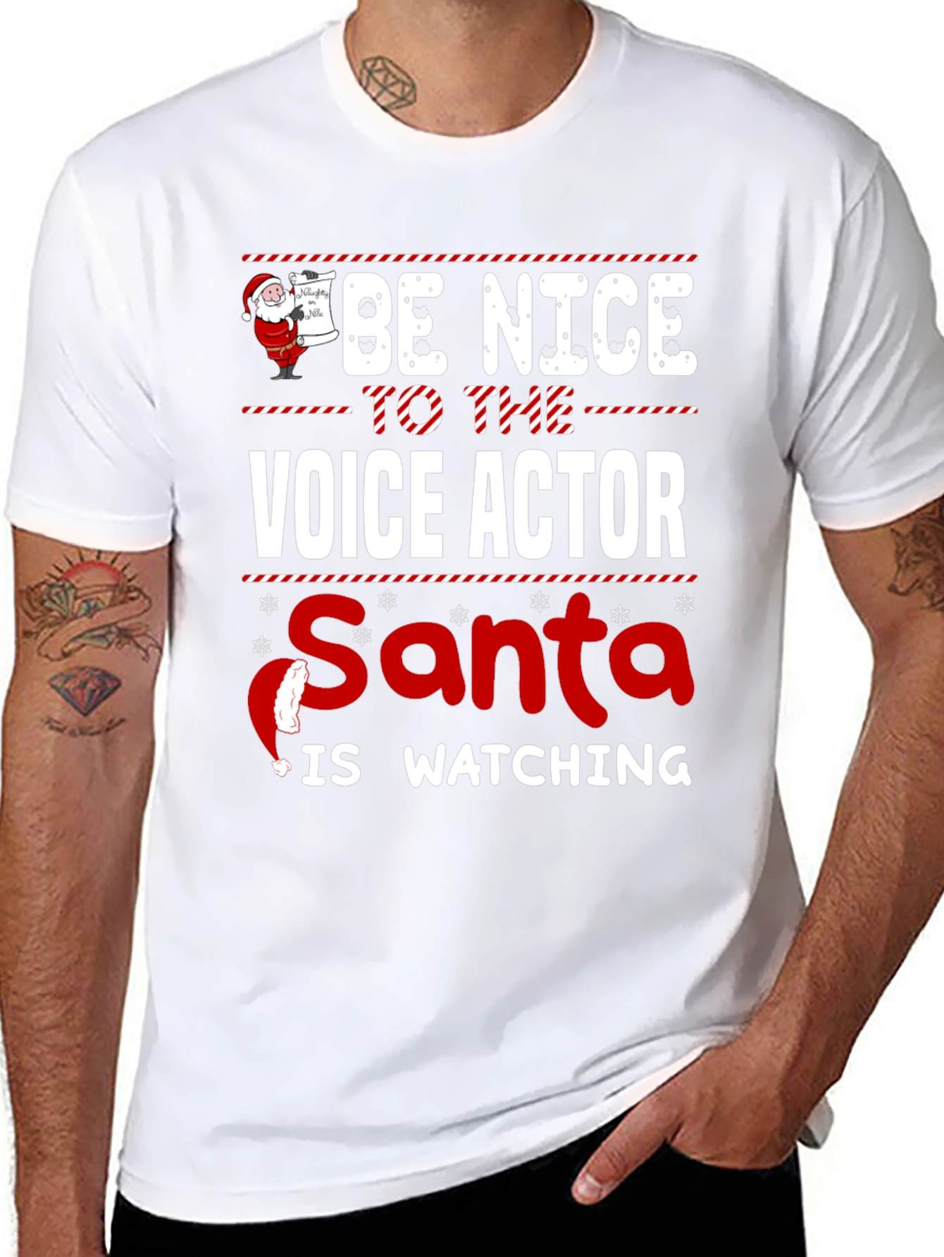 Be Nice to The Voice Actor Christmas T-Shirt