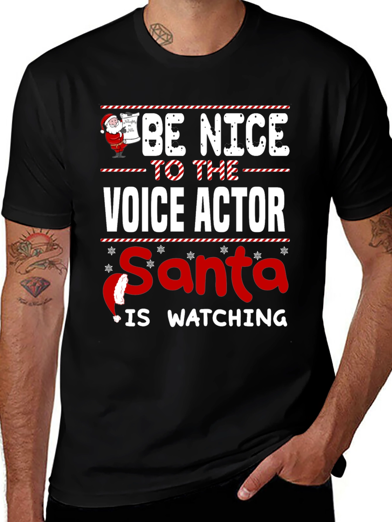 Be Nice to The Voice Actor Christmas T-Shirt